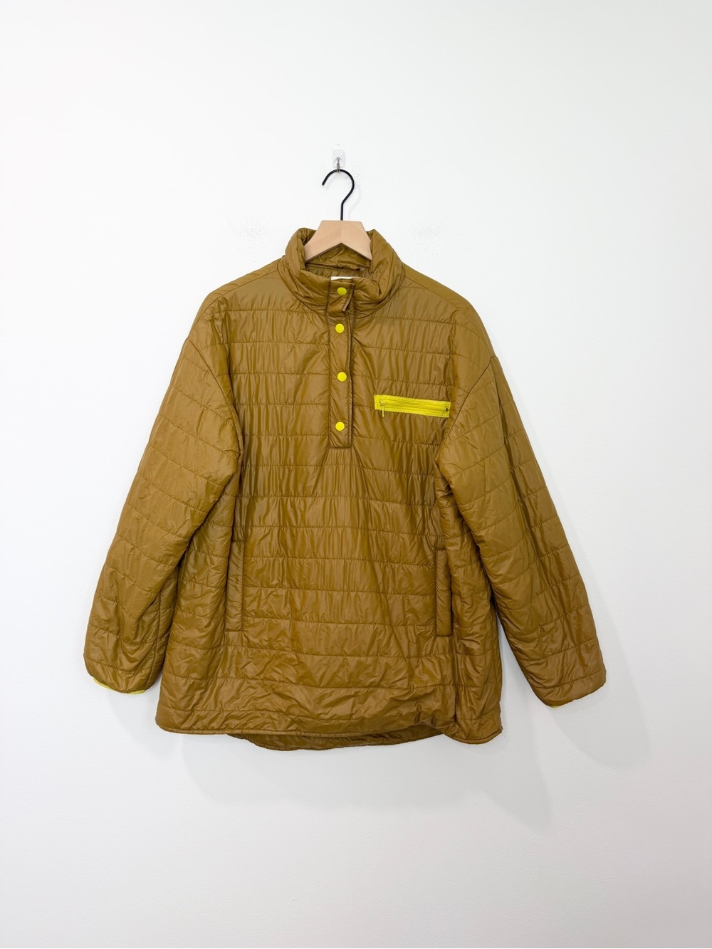 Offline by Aerie Quilted Puffer Pullover Snap Front Oversized Jacket Size Large